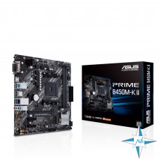 Материнская плата AM4, AMD, ASUS PRIME B450M-K II
