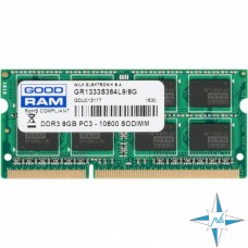 Модуль памяти DDR-3 noECC Unbuf SO-DIMM, 8Gb, GOODRAM GR1333S364L9/8G , PC3-10600