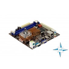 Материнская плата CPU on board, Intel Celeron, Asus ITX 220 (1 PCI, 2 DDR2 DIMM, Audio, Video, Gigabit LAN, CPU)