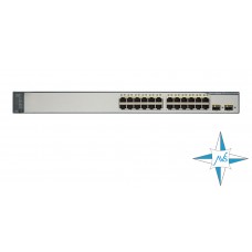 Коммутатор Cisco Catalyst, 3750-24TS-S, порты 24xRJ45, 2xSFP
