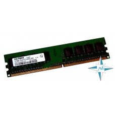 Модуль памяти DDR-2 noECC Unbuf DIMM, 512 MB, Elpida, 240 pin, CL5, EBE51UD8AGWA-5C, DDR2-533, 1Rx8, 1.8V