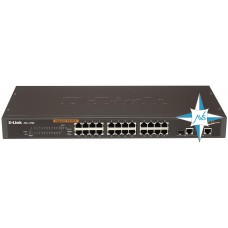 Коммутатор D-Link Switch, DES-1226G, порты 24xRJ45, 2xRJ45/SFP