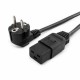 Кабель питания с заземлением EU-Schuko/IEC 60320 C19, 16А/250В (3x1,0), длина 1,8 м.